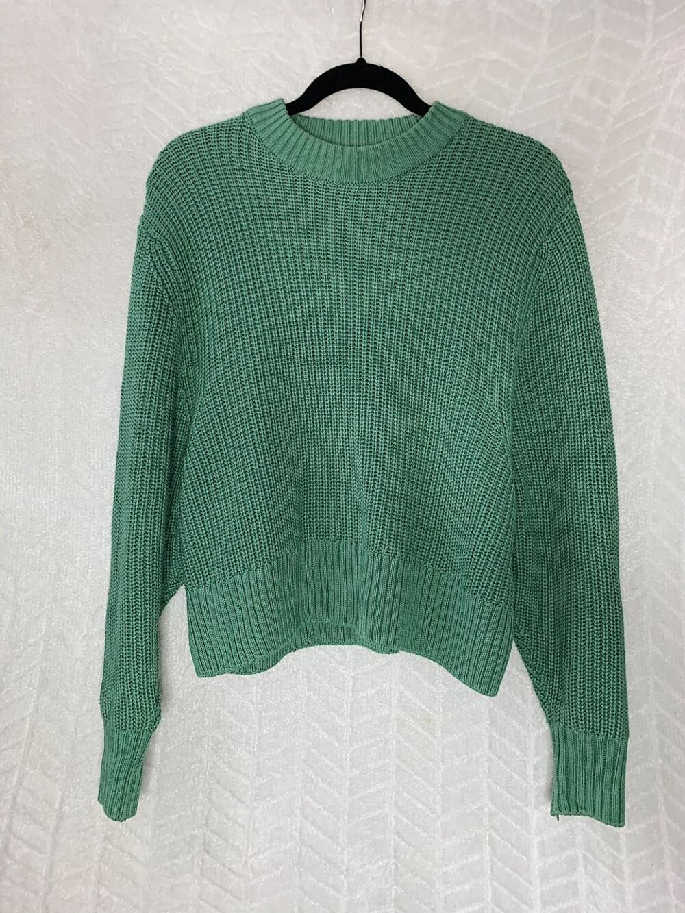 Monki Chunky Knit Mock Neck Sweater Long Sleeve